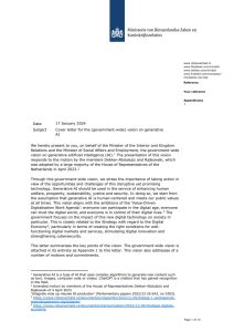 Cover letter for the (government-wide) vision on generative AI